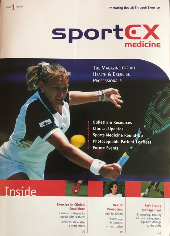 The first issue of sportEX Medicine, July 1999, with Steffi Graf on the cover